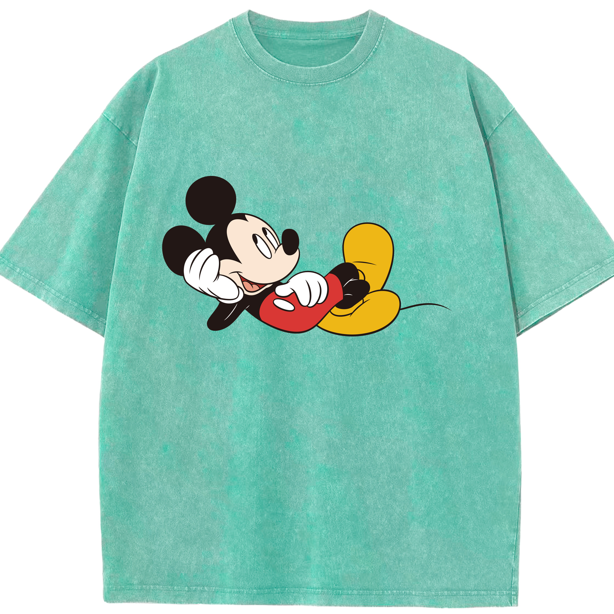 （画像用） ミッキーマウス Mickey Mouse 綿100% ヴィンテージ風 半袖Tシャツ（フロントプリント）